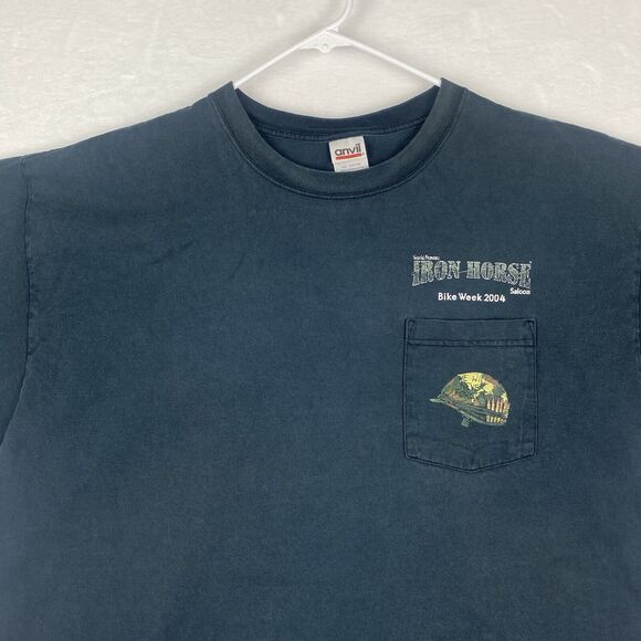 Vintage Anvil Iron Horse Bike Week 2004 Graphic Shirt Mens XL Black Short Sleeve - Picture 3 of 12